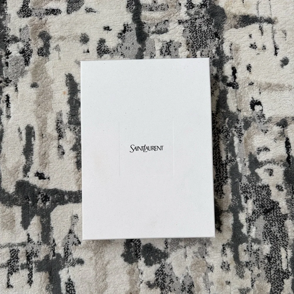 Saint Laurent Black Clutch with Gold Logo - Picture 2 of 6